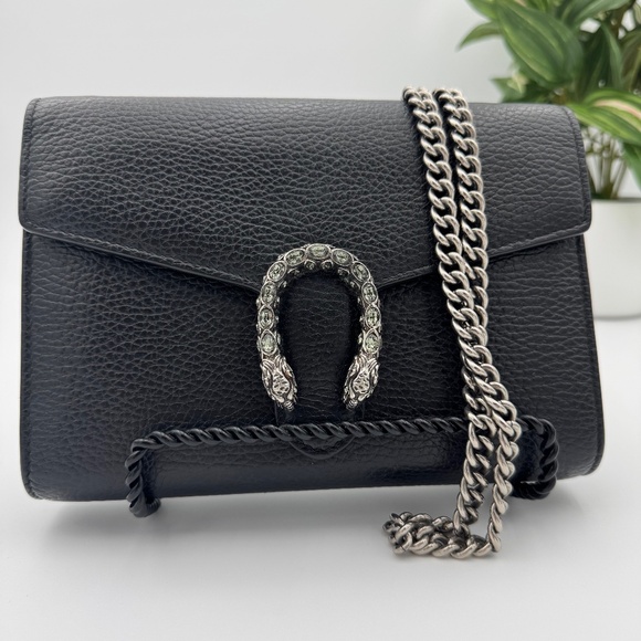 Gucci Handbags - Dionysus Black Calfskin Crossbody with Swarski Crystals with COA